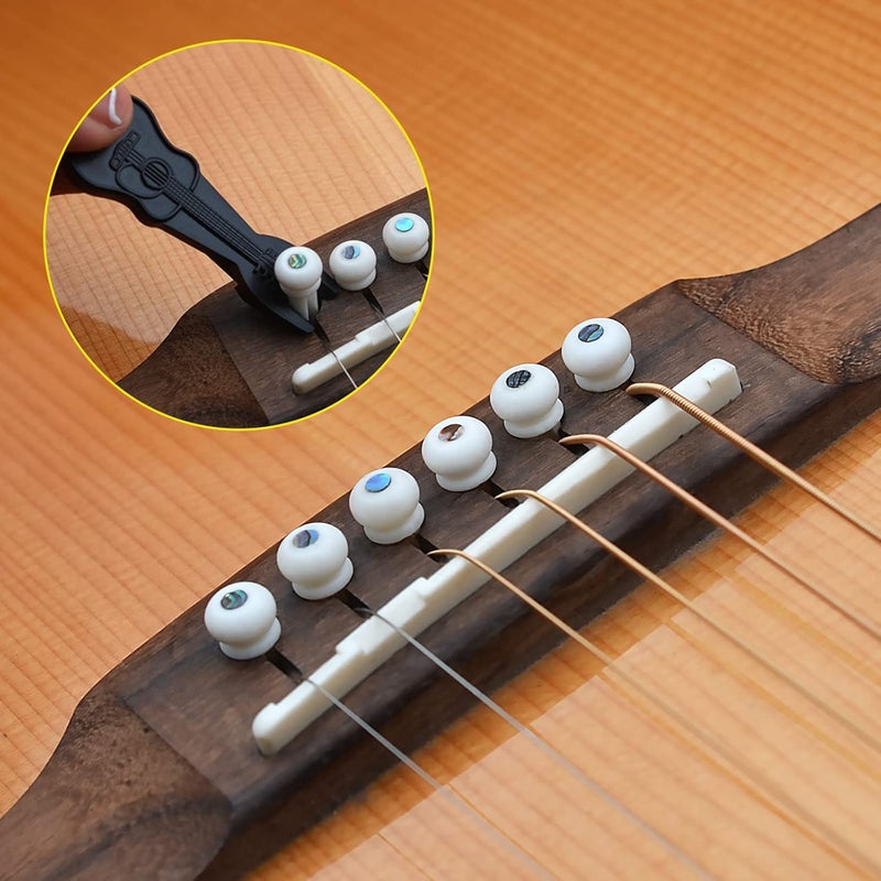 MAXCHEER Guitar 6Pcs Acoustic Guitar Bridge Bone Pins with Pearl Shell Dot Guitar Pressure String Nails Pin Guitar Parts - Image 5